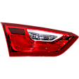 Driver Side, Inner Tail Light, with Bulb, Halogen, Clear and Red Lens