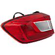 Driver Side, Outer Tail Light, with Bulb, Halogen, Clear and Red Lens