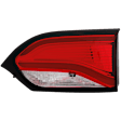 Passenger Side, Inner Tail Light, with Bulb, LED, Clear and Red Lens, CAPA Certified