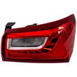 Passenger Side, Outer Tail Light, with Bulb, LED, Clear Lens