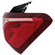 Passenger Side, Outer LED Tail Light, With bulb(s), OE Replacement, CAPA Certified