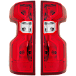 Driver and Passenger Side Tail Light, with Bulbs, Halogen, Clear and Red Lens