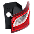 Passenger Side, Outer Halogen Tail Light, With bulb(s), Clear & Red Lens, CAPA Certified