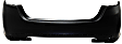 Rear Primed Bumper Cover, Without Parking Aid Sensor Holes, Parallel Park Assist and Exhaust Hole, CAPA Certified