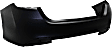 Rear Primed Bumper Cover, Without Parking Aid Sensor Holes, Parallel Park Assist and Exhaust Hole, CAPA Certified