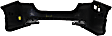 Rear Primed Bumper Cover, Without Parking Aid Sensor Holes, Parallel Park Assist and Exhaust Hole, CAPA Certified