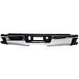 Chrome Step Bumper, Face Bar and Pads, With Corner Step and Hitch Draw Bar