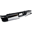 Chrome Step Bumper, Face Bar and Pads, With Corner Step and Hitch Draw Bar
