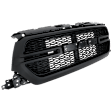 Grille, Painted Gray Shell and Textured Black Insert, (HFE/Sport/Tradesman)/(Big Horn/Laramie/Lone Star, Type 3, For Models without Surround View Camera), CAPA CERTIFIED