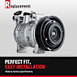 A/C Compressor, With Clutch, 6-Groove Pulley