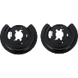 Rear Brake Dust Shields Black, Steel