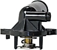 Thermostat Housing - Black, Direct Fit, Sold individually, Gas, Includes Sensor and Gasket
