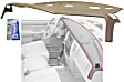 Molded; Overlay Over Factory Dash ABS Thermoplastic Saddle Tan Dash Cover Overlay, installs over your Cracked or Damaged Dashboard, RTV Adhesive
