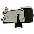 Front, Passenger Side Door Lock Actuator, Plastic Material, Integrated with Latch