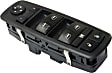 Front, Driver Side Window Switch, Black, 10-Button, Driver One Touch Down Only, 13-Prong Blade and 8-Prong Pin Male Terminals, 2 Female Connectors