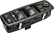 Front, Driver Side Window Switch, Black, 10-Button, Driver One Touch Down Only, 13-Prong Blade and 8-Prong Pin Male Terminals, 2 Female Connectors