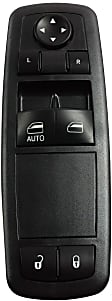 2010 Chrysler Town & Country - Front, Driver Side Window Switch, with Power Rear Windows, with Power Folding Mirrors, Black