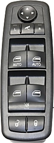 Front, Driver Side Window Switch, Black, 11-Button, With Power Mirrors, With Power Folding