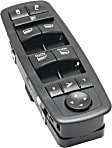 Front, Driver Side Window Switch, Black, 11-Button, With Power Mirrors, With Power Folding