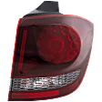 Passenger Side, Outer Tail Light, with Bulb, LED, Clear and Red Lens, Black Interior