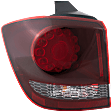 Driver Side, Outer Tail Light, with Bulb, LED, Clear and Red Lens, Black Interior