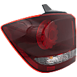 Driver Side, Outer Tail Light, with Bulb, LED, Clear and Red Lens, Black Interior