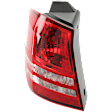 Driver Side, Outer Tail Light, with Bulb, Halogen, Clear and Red Lens, CAPA CERTIFIED