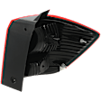 Driver Side, Outer Tail Light, with Bulb, Halogen, Clear and Red Lens, CAPA CERTIFIED