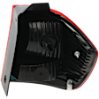 Driver Side, Outer Tail Light, with Bulb, Halogen, Clear and Red Lens, CAPA CERTIFIED