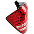 Driver Side, Outer Tail Light, with Bulb, Halogen, Clear and Red Lens, CAPA CERTIFIED