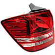 Driver Side, Outer Tail Light, with Bulb, Halogen, Clear and Red Lens, CAPA CERTIFIED