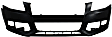 Front Primed Bumper Cover, Sedan/Wagon, For Models Without S-Line Package, Without Parking Aid Sensor Holes, Without Headlight Washer Holes