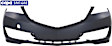 2015-2017 Acura TLX - Front Primed Bumper Cover, Without Parking Aid Sensor Holes, CAPA Certified