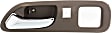 Front, Driver Side Brown bezel with chrome lever Interior Door Handle