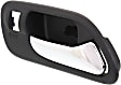 2004 Acura MDX - Front, Passenger Side Chrome Lever with Black Bezel Interior Door Handle, With Door Lock Hole, For Models Without Power Seat Memory