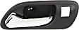 1999-2003 Acura TL - Front, Driver Side Chrome Lever with Black Bezel Interior Door Handle, With Door Lock Hole