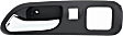 Front, Driver Side Chrome Lever with Black Bezel Interior Door Handle, With Door Lock Hole