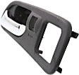 Front, Driver Side Chrome Lever with Black Bezel Interior Door Handle, With Door Lock Hole