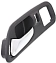 Front, Driver Side Chrome Lever with Black Bezel Interior Door Handle, With Door Lock Hole