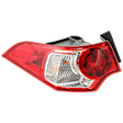 Driver Side, Outer Tail Light, with Bulb, Halogen, Clear and Red Lens, Sedan