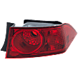 Passenger Side, Outer Tail Light, without Bulb, Halogen, Red Lens, Base Model