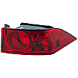 Passenger Side, Outer Tail Light, without Bulb, Halogen, Red Lens, Base Model