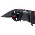 Passenger Side, Outer Tail Light, without Bulb, Halogen, Red Lens, Base Model