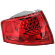 Driver Side, Outer Tail Light, without Bulb, Halogen, Red Lens, Base Model