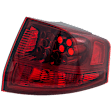 Passenger Side, Outer Tail Light, without Bulb, Halogen, Red Lens, Base Model, CAPA Certified