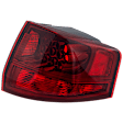 Passenger Side, Outer Tail Light, without Bulb, Halogen, Red Lens, Base Model, CAPA Certified