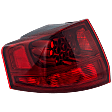Driver Side, Outer Tail Light, without Bulb, Halogen, Red Lens, Base Model