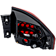 Driver Side, Outer Tail Light, without Bulb, Halogen, Red Lens, Base Model