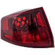 Driver Side, Outer Tail Light, without Bulb, Halogen, Red Lens, Base Model, CAPA Certified