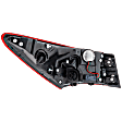 Passenger Side, Outer Tail Light, with Bulb, Halogen, Red Lens